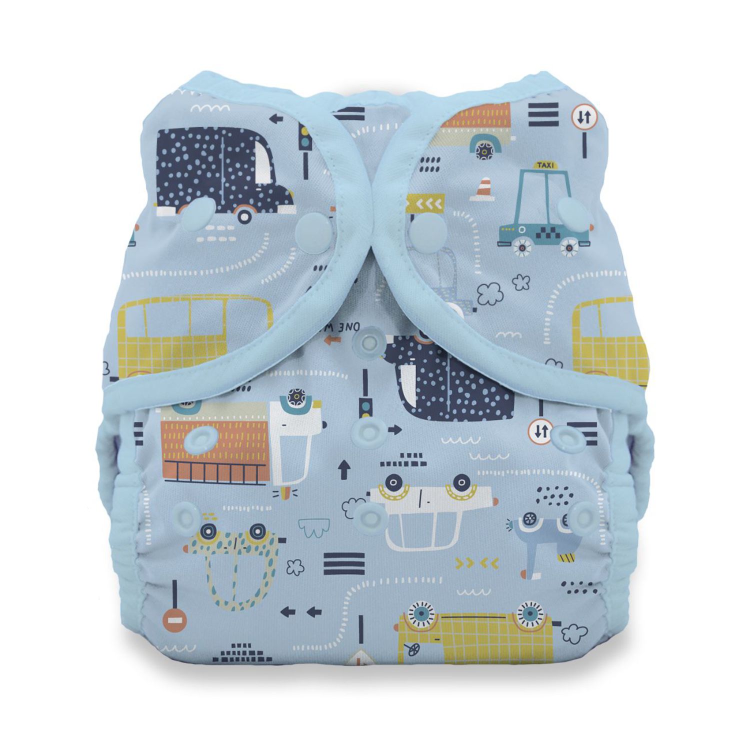 Thirsties Duo Wrap Überhose (Druck) - Traffic Jam Größe 1 (3 - 8 kg) von Thirsties