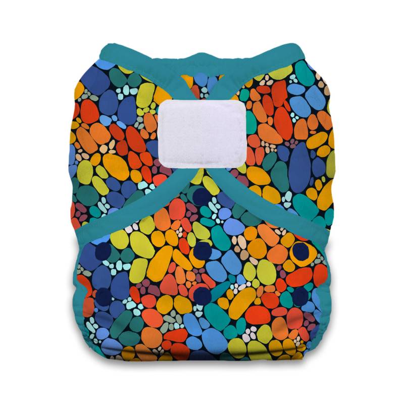 Thirsties Duo Wrap Überhose (Klett) - Stepping Stones Größe 1 (3 - 8 kg) von Thirsties