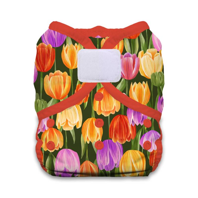 Thirsties Duo Wrap Überhose (Klett) - Tulips Größe 1 (3 - 8 kg) von Thirsties
