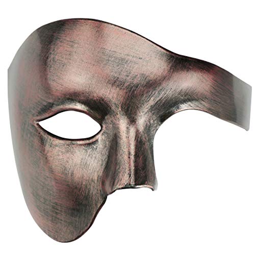 Thmyo Das Phantom der Venezianischen Karnevals-Maskerade-Maske des Vintagen Entwurfs-halber Gesichts-Männer (Antikes Kupfer) von Thmyo