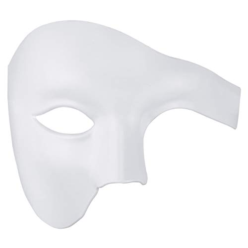 Thmyo Half Face Herren Phantom Of The Opera Vintage Design Venezianische Karneval Maskerade Maske, Weiss/opulenter Garten, 17*14cm/6.7*5.5'' von Thmyo