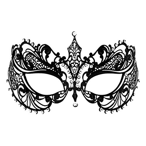 Thmyo Halloween Maske Metall Damen Maskerade Maske venezianische Schwarz von Thmyo