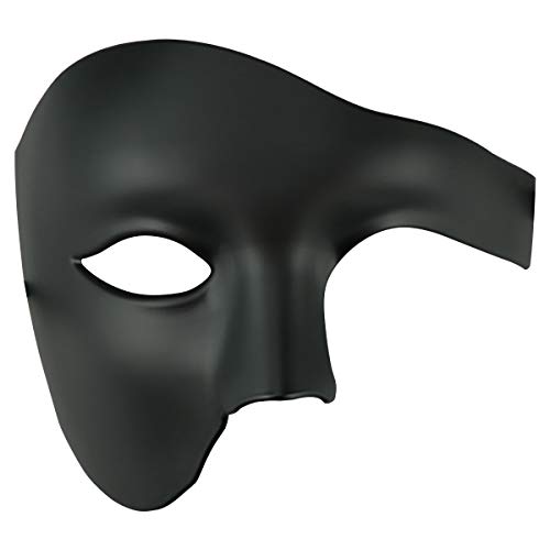Half Face Herren Phantom Of The Opera Vintage Design Venezianische Karneval Maskerade Maske (Schwarz) von Thmyo