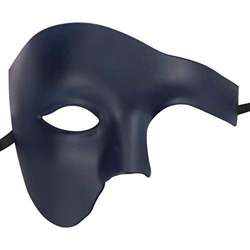 Vintage Design Half Face Herren Phantom Of The Opera Venezianische Karneval Maskerade Maske (Dunkelblau) von Thmyo