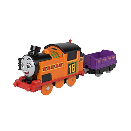 Fisher-Price HDY63 - Thomas & Friends Motorisierte Spielzeugeisenbahn Nia, batteriebetriebene Lokomotive mit Güterwagen, Spielzeug für Kinder im Vorschulalter ab 3 Jahren von Thomas & Friends
