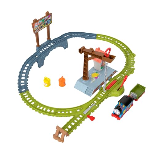 Thomas & seine Freunde, batteriebetriebenes Malfarbe-Zugset mit batteriebetriebenem Thomas und Widerspenstigem Waggon für Kinder ab 3 Jahren, HTN34 von Thomas & Friends