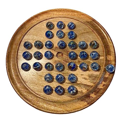Thorness Solitär-Brettspiel aus Holz mit Glasmurmeln, 30 cm Durchmesser, klassisches Solitär-Spiel aus Holz, Strategie-Brettspiel, Familien-Brettspiel, Spiele für einen, Brettspiele, Braun Thorness Solitär-Brettspiel aus Holz mit Glasmurmeln, 30 cm Durchmesser, klassisches Solitär-Spiel aus Holz, Strategie-Brettspiel, Familien-Brettspiel, Spiele für einen, Brettspiele, Braun von Thorness
