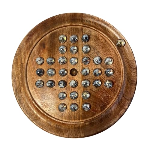 Solitär-Brettspiel aus Holz mit transparentem Polarwirbel Glasmurmeln, klassisches Solitär-Spiel aus Holz, Strategie-Brettspiel, Familien-Brettspiel, Spiele für eine Person, Brettspiele, Brettspiele, Solitär-Brettspiel aus Holz mit transparentem Polarwirbel Glasmurmeln, klassisches Solitär-Spiel aus Holz, Strategie-Brettspiel, Familien-Brettspiel, Spiele für eine Person, Brettspiele, Brettspiele, von Thorness