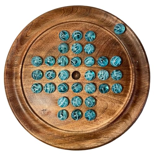 Solitaire Brettspiel aus Holz mit brillanten blauen Sauerstoffglasmarmoren, klassisches Solitärspiel aus Holz, Strategie-Brettspiel, Familien-Brettspiel, Spiele für einen, Brettspiele, Brettspiele, 22 Solitaire Brettspiel aus Holz mit brillanten blauen Sauerstoffglasmarmoren, klassisches Solitärspiel aus Holz, Strategie-Brettspiel, Familien-Brettspiel, Spiele für einen, Brettspiele, Brettspiele, 22 von Thorness