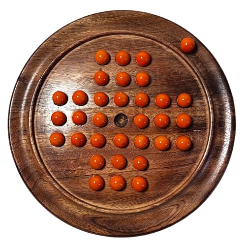 Solitaire Brettspiel aus Holz mit opalorangefarbenen Glasmurmeln, klassisches Solitärspiel aus Holz, Strategie-Brettspiel, Familien-Brettspiel, Spiele für eine Person, Brettspiele, Brettspiele, 22 cm Solitaire Brettspiel aus Holz mit opalorangefarbenen Glasmurmeln, klassisches Solitärspiel aus Holz, Strategie-Brettspiel, Familien-Brettspiel, Spiele für eine Person, Brettspiele, Brettspiele, 22 cm von Thorness