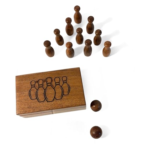 Thorness Deluxe Bowling-Set aus Holz mit Aufbewahrungsbox aus Massivholz für alle Altersgruppen und Anlässe von Thorness