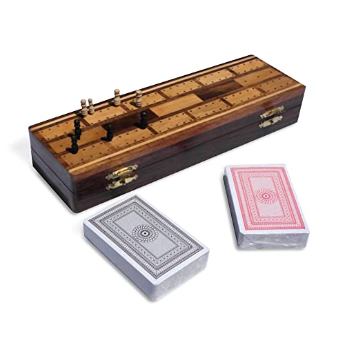 Wooden Cribbage Board with pegs and Two Packs of Playing Cards von Thorness