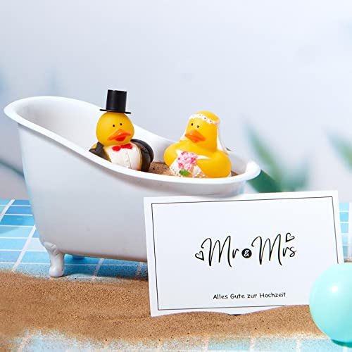 2 Stück Braut und Bräutigam Gummienten Mini Hochzeitspaar Enten mit Dekorativer Badewanne Grußkarte und Dekorativem Hut für Hochzeit Brautpaar Geschenk Kuchen Toppers 2 Stück Braut und Bräutigam Gummienten Mini Hochzeitspaar Enten mit Dekorativer Badewanne Grußkarte und Dekorativem Hut für Hochzeit Brautpaar Geschenk Kuchen Toppers von Threan