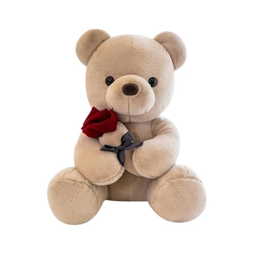 Plüsch Bär, 25cm Bär Rose Plüsch Tier Spielzeug Dekoration Zimmer Kissen, Plüsch Tier nettes Spielzeug Geschenk für Mama, kleines Mädchen, Geburtstag, Valentinstag Plüsch Bär, 25cm Bär Rose Plüsch Tier Spielzeug Dekoration Zimmer Kissen, Plüsch Tier nettes Spielzeug Geschenk für Mama, kleines Mädchen, Geburtstag, Valentinstag von Threegoat