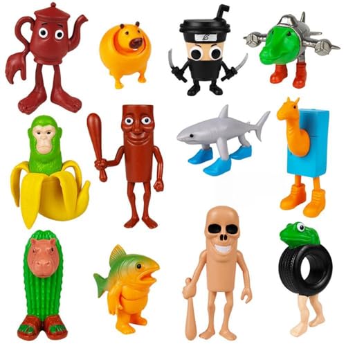 Rengzun Figuren-Set Italian Brainrot – Tung Tung Tung Sahur, Tralalelo Tralala, Bombardino Crocodilo Spielzeug – Lustige 3D-Figuren für Büro, Büro, Regal & Geschenkidee von Threegoat