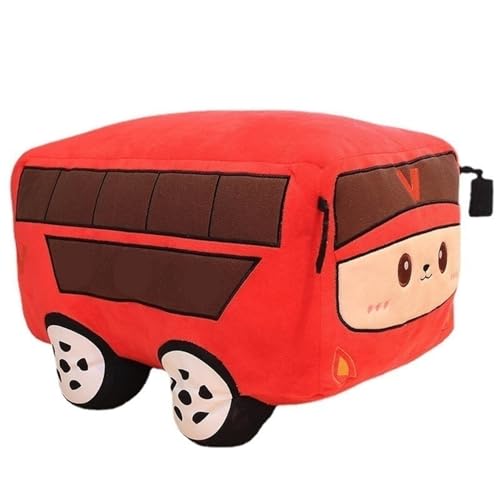 Threegoat Bus Plüschtier, Kawaii Polizeiauto Gefülltes Kissen Realistischer Cartoon Süße Busse Form Plüschtier Weiches Kissen Deko Geschenke(Bus,28cm/11in) von Threegoat