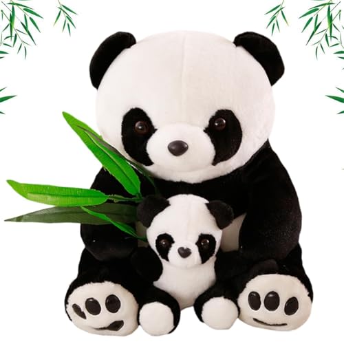 Threegoat Panda Kuscheltier Mini Plüsch PP Baumwolle Mutter und Baby Plüschtier Kindergeschenke als Jungen oder Mädchen Geschenk Niedliche Plüschtiere 25 cm von Threegoat