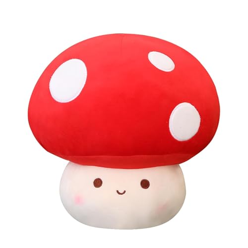 Threegoat Stofftiere Pilze Plüsch Süße Plüschtier Hautfreundlich Pilze Kuscheltier Seitenschläferkissen Kawaii Plush Deko Wurfkissen （30CM,Rot） von Threegoat
