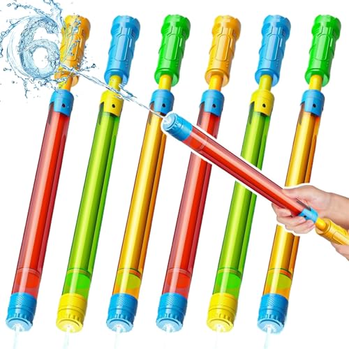 Wasserpistole Kinder, Wasserspritze Wasserspritzpistole Kinder Spritzpistole Wasser Wasserpistole mit Großer Reichweite Wasserpistolen Set, Wasserspielzeug für Pool Strand Outdoor Garten (6er-Satz) von Threegoat