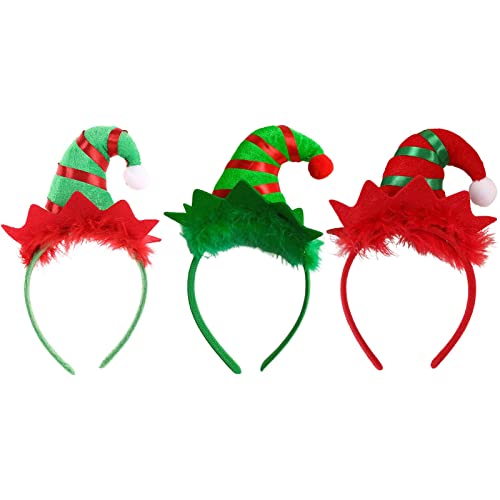 Thrivinger Elf Hat, 3 Weihnachts-Haarbänder, Elfenhaar, niedlich, für Kinder, Erwachsene, Weihnachtskostüm, Zubehör, Dekoration für Party, Kopfschmuck von Thrivinger