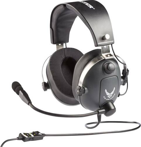 Thrustmaster Gaming Over Ear Headset kabelgebunden Stereo Grau, Metallic Lautstärkeregelung, Mikrof von Thrustmaster