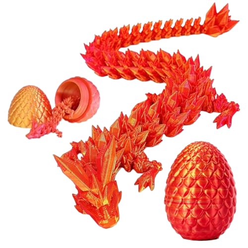 Thryviel 3D Gedrucktes Drachenei mit Drache, Geheimnisvolle 3D Druck Drache, Beweglicher 3D Gedruckter Drache Spielzeug, Überraschung Ostergeschenk für Kinder Erwachsene Geschenke von Thryviel