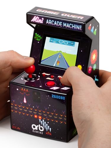 Mini-arcademachine, 240 ingebouwde Games, 8-bit Retro-arcadegames, 2,5-inch kleurenscherm, 8-Weg Joystick, 2 knoppen, volumeregeling, Perfect Cadeau - ThumbsUp! von Thumbs Up
