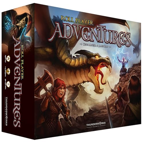 Thunderworks Games Roll Player Adventures, Storybook-Brettspiel, kooperative Abenteuerkampagne, World of Ulos, ab 14 Jahren, Familienspiel für 1–4 Spieler, 95–150 Minuten Thunderworks Games Roll Player Adventures, Storybook-Brettspiel, kooperative Abenteuerkampagne, World of Ulos, ab 14 Jahren, Familienspiel für 1–4 Spieler, 95–150 Minuten von Thunderworks Games