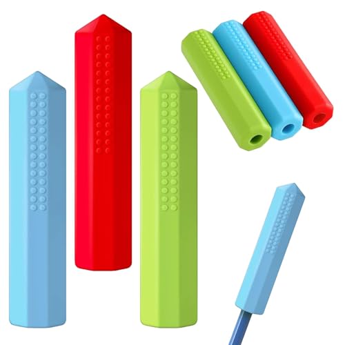 3 Stück Kaubare Bleistiftaufsätze, Kaubare Silikon Bleistiftaufsätze, Kaubares Bleistiftspielzeug, Sensorische Bleistift Kaukappen, Farbiger Bleistift Kauaufsatz Stifte, für Relief Angst 3 Stück Kaubare Bleistiftaufsätze, Kaubare Silikon Bleistiftaufsätze, Kaubares Bleistiftspielzeug, Sensorische Bleistift Kaukappen, Farbiger Bleistift Kauaufsatz Stifte, für Relief Angst von Tiajingzi