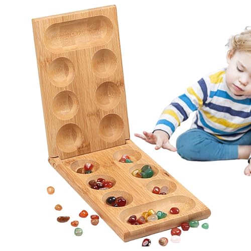 Brettspiel, Classic Toys Klappbares -Brettspiel aus Holz, Naturstein Strategisches, Familienspiel, Lernspielzeug für Erwachsene, Kinder, Partygeschenke, Kinderspielzeug von Tiajingzi
