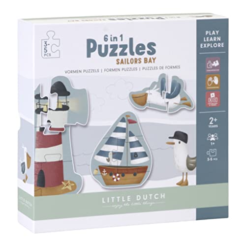 Little Dutch 4761 Puzzle Sailors Bay/Matrosen Bucht 6in1 von Little Dutch
