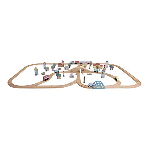 Little Dutch 4487 Holz Eisenbahn mit Schienen Starter Set XXL von Little Dutch