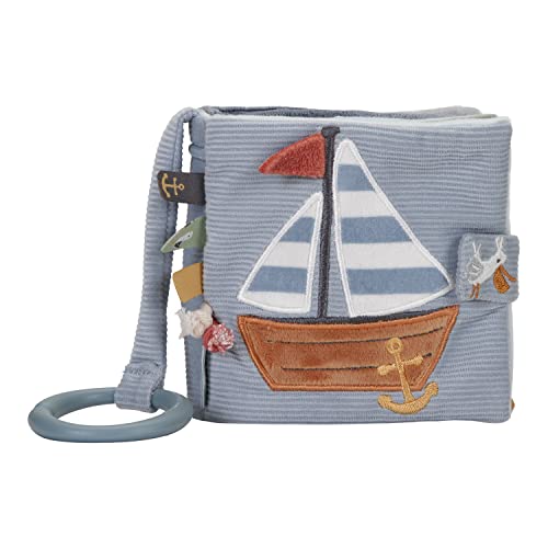 Little Dutch 8619 Buggybuch Stoffbuch Fühlbuch - Sailors Bay blau (11,5x11,5x4 cm) von Little Dutch