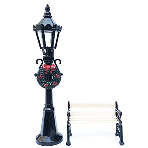 Tianbi Miniatur-Weihnachts-Straßenlampe, Gartenlampenpfosten, Pfostenbank, Sitzbank, Mini-Straßenlicht, Puppenhaus, Weihnachtsdorf, Weg, Feengarten, Zubehör, 2 Stück Tianbi Miniatur-Weihnachts-Straßenlampe, Gartenlampenpfosten, Pfostenbank, Sitzbank, Mini-Straßenlicht, Puppenhaus, Weihnachtsdorf, Weg, Feengarten, Zubehör, 2 Stück von Tianbi