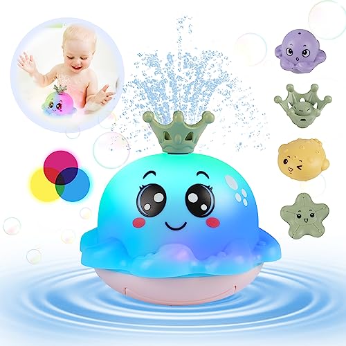 Badewannenspielzeug Baby badespielzeug Oktopus Badewanne Spielzeug Automatisches Sensor Wassersprühspielzeug mit Licht Vier Wasserspritzmuster, badespielzeug Baby ab 1 Jahr von Tianqinuk
