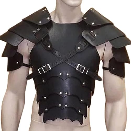 TianqqYongyong Brust- und Rückenpanzer im Vintage-Ritter-Stil, verstellbare Wikinger-Rüstung, PU-Leder, Kostüm-Rüstung, für Maskerade, Cosplay, Schwarz TianqqYongyong Brust- und Rückenpanzer im Vintage-Ritter-Stil, verstellbare Wikinger-Rüstung, PU-Leder, Kostüm-Rüstung, für Maskerade, Cosplay, Schwarz von TianqqYongyong