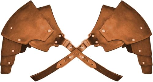 Wikingerschulterschutz aus Leder, verstellbar, mittelalterlich, Retro-Krieger, Cosplay-Kostüm-Zubehör, für Herren, Braun, 1 Paar Wikingerschulterschutz aus Leder, verstellbar, mittelalterlich, Retro-Krieger, Cosplay-Kostüm-Zubehör, für Herren, Braun, 1 Paar von TianqqYongyong