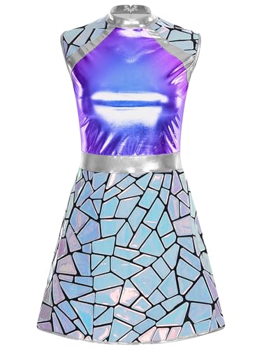 TiaoBug Damen Alien Kostüm Lack Leder Kleid Ärmelloses Partykleid mit Patchwork Weltraum Soldatin aus der Zukunst Cosplay Outfits Blau XXL TiaoBug Damen Alien Kostüm Lack Leder Kleid Ärmelloses Partykleid mit Patchwork Weltraum Soldatin aus der Zukunst Cosplay Outfits Blau XXL von TiaoBug