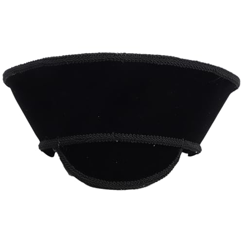 TiaoBug Damen Chinesisch Königin Hut Vintage Kapitän Hut Kapitänsmütze Performance Filzhut für Motto Party Junggesellenabschied Schwarz One Size von TiaoBug