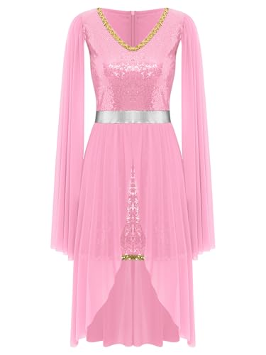 TiaoBug Damen Festliche Ballettkleidung Pailletten Ballettkleid Langarm Ballettanzug Ballett Trikot Elfen Tanz Kostüm Chiffon Tutu Kleid gr. S-XXL Rosa XL TiaoBug Damen Festliche Ballettkleidung Pailletten Ballettkleid Langarm Ballettanzug Ballett Trikot Elfen Tanz Kostüm Chiffon Tutu Kleid gr. S-XXL Rosa XL von TiaoBug