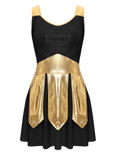 TiaoBug Damen Griechische Göttin Kostüm Krigerin Toga Ärmelloses Kleid mit Metallic Gürtel und Kilt Rock Mottoparty Cosplay Outfits Schwarz XL TiaoBug Damen Griechische Göttin Kostüm Krigerin Toga Ärmelloses Kleid mit Metallic Gürtel und Kilt Rock Mottoparty Cosplay Outfits Schwarz XL von TiaoBug