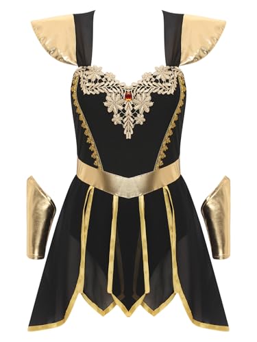 TiaoBug Damen Griechische Göttin Kostüm Slim Fit Krigerin Toga Kleid mit Umhang Metallic Gürtel und Armbändern Mottoparty Outfits Schwarz B XL TiaoBug Damen Griechische Göttin Kostüm Slim Fit Krigerin Toga Kleid mit Umhang Metallic Gürtel und Armbändern Mottoparty Outfits Schwarz B XL von TiaoBug