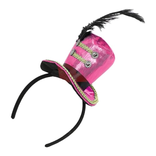 TiaoBug Halloween Mini Top Hut Haarreif Nussknacker Drummer Hut Haarband Minizylinder Stirnband Feder Haarschmuck für Karneval Party Fasching Zubehör Rosenrot One Size TiaoBug Halloween Mini Top Hut Haarreif Nussknacker Drummer Hut Haarband Minizylinder Stirnband Feder Haarschmuck für Karneval Party Fasching Zubehör Rosenrot One Size von TiaoBug