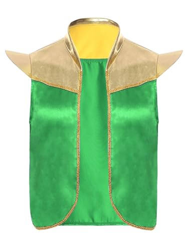 TiaoBug Herren Arabischer Prinz Kostüm Metallic Weste Zweifarbige Anzugweste Kurzarm Gilet Vorne Offene Waistcoat Halloween Cosplay Outfits Grün XL TiaoBug Herren Arabischer Prinz Kostüm Metallic Weste Zweifarbige Anzugweste Kurzarm Gilet Vorne Offene Waistcoat Halloween Cosplay Outfits Grün XL von TiaoBug