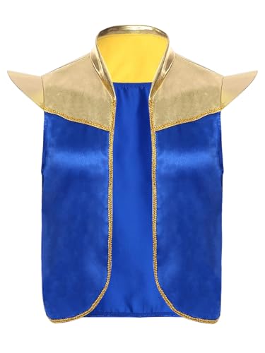 TiaoBug Herren Arabischer Prinz Kostüm Metallic Weste Zweifarbige Anzugweste Kurzarm Gilet Vorne Offene Waistcoat Halloween Cosplay Outfits Königsblau M TiaoBug Herren Arabischer Prinz Kostüm Metallic Weste Zweifarbige Anzugweste Kurzarm Gilet Vorne Offene Waistcoat Halloween Cosplay Outfits Königsblau M von TiaoBug