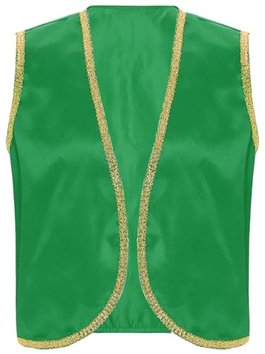 TiaoBug Herren Arabischer Prinz Kostüm Weste Mittelalter Steampunk Gothic Anzugweste Ärmellos V-Ausschnitt Gilet Vorne Offene Waistcoat mit Borte Grün 3XL TiaoBug Herren Arabischer Prinz Kostüm Weste Mittelalter Steampunk Gothic Anzugweste Ärmellos V-Ausschnitt Gilet Vorne Offene Waistcoat mit Borte Grün 3XL von TiaoBug