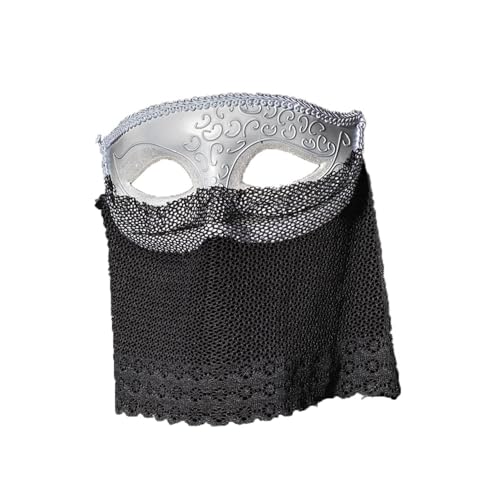 TiaoBug Herren Maskerade Maske Vintage Karnevalsmasken Venezianische Maske Augenmaske Halloween Maskenball Party Fasching Weiß B One Size von TiaoBug