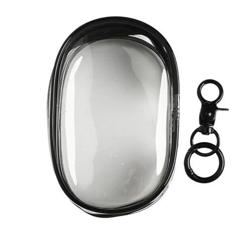 TiaoBug Klare Blind Box Aufbewahrungstasche mit Schlüsselring Doppelreißverschluss Figurentasche für Puppensammler Black 13 * 10cm One Size von TiaoBug
