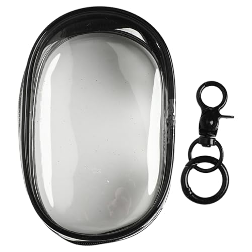 TiaoBug Klare Blind Box Aufbewahrungstasche mit Schlüsselring Doppelreißverschluss Figurentasche für Puppensammler Black 18.5 * 11cm One Size von TiaoBug