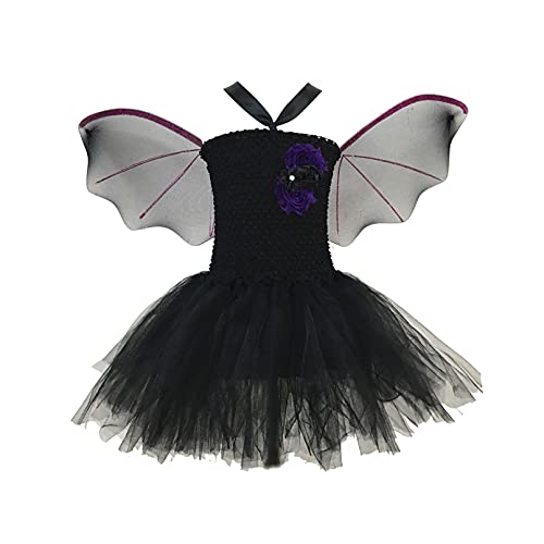 TiaoBug Mädchen Fledermaus Bat Wings Kinderkostüm komplettes Kostüm für Halloween Fasching Karneval Schwarz 134-140 TiaoBug Mädchen Fledermaus Bat Wings Kinderkostüm komplettes Kostüm für Halloween Fasching Karneval Schwarz 134-140 von TiaoBug